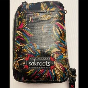 Sakroots Smartphone Wristlet Crossbody Wallet Rainbow Multicolor Artist Circle